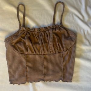 Brown Corset Crop Top